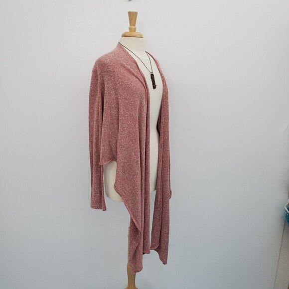 Open Front Pink Cardigan Sweater Womens Size M Waterfall Lightweight Career - Picture 2 of 14